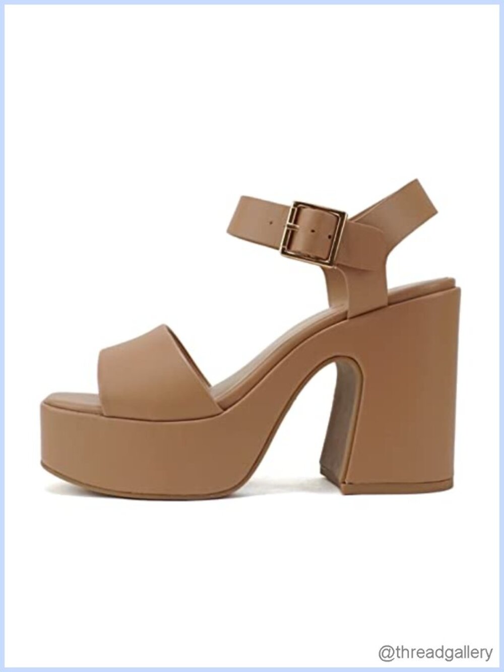 Women Open Toe Platform Chunky High Heeled Sandal Ankle Strap